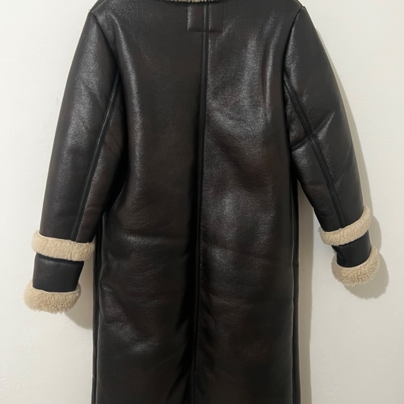 Leathered Sherpa Long Coat - Picture 5 of 5